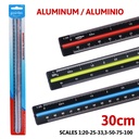 ALUMINUM ARCHITECT RULER, METRIC SCALE, 12"/ 30 CM, 1 PIECE