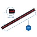 ALUMINUM ARCHITECT RULER, METRIC SCALE, 12"/ 30 CM, 1 PIECE