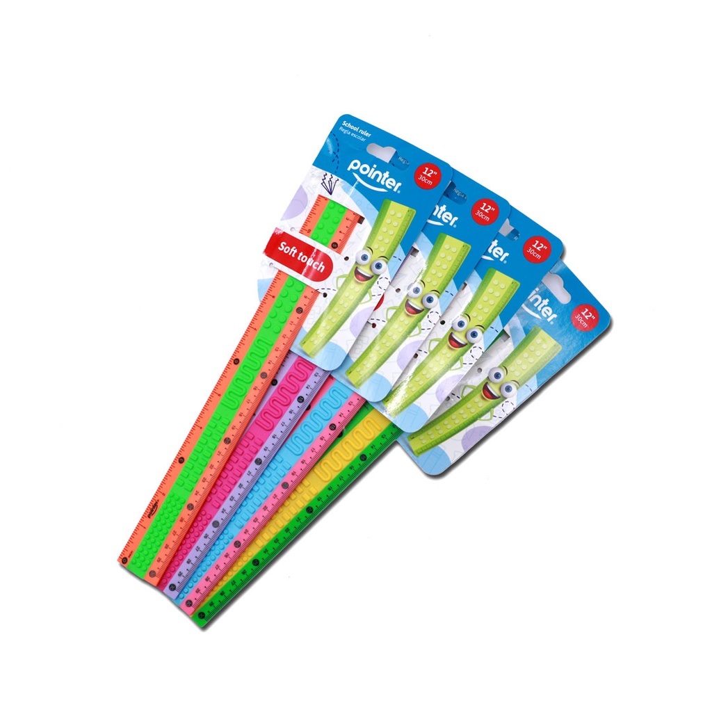 RULER, PLASTIC ,BRICK DESIGN, 12"/ 30 CM, 1 PIECE