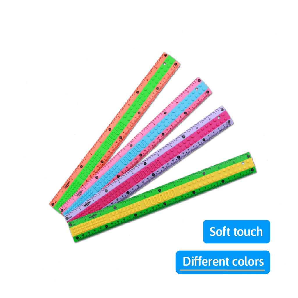 RULER, PLASTIC ,BRICK DESIGN, 12"/ 30 CM, 1 PIECE
