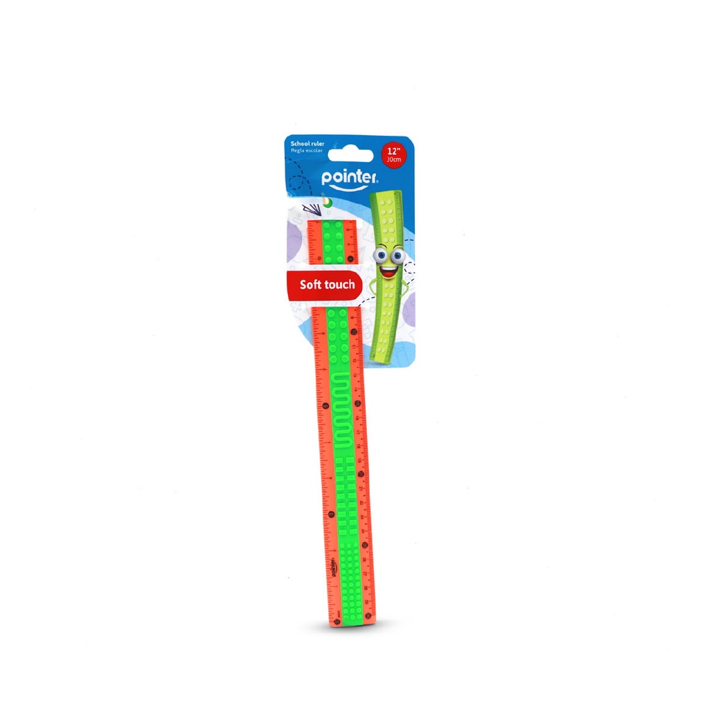 RULER, PLASTIC ,BRICK DESIGN, 12"/ 30 CM, 1 PIECE