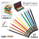 COLORED PENCILS, PREMIUM ARTIST, METAL BOX, SET OF 12 COLORS