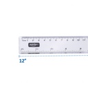 RULER, PLASTIC, CLEAR, 12"/ 30 CM, 1 PIECE