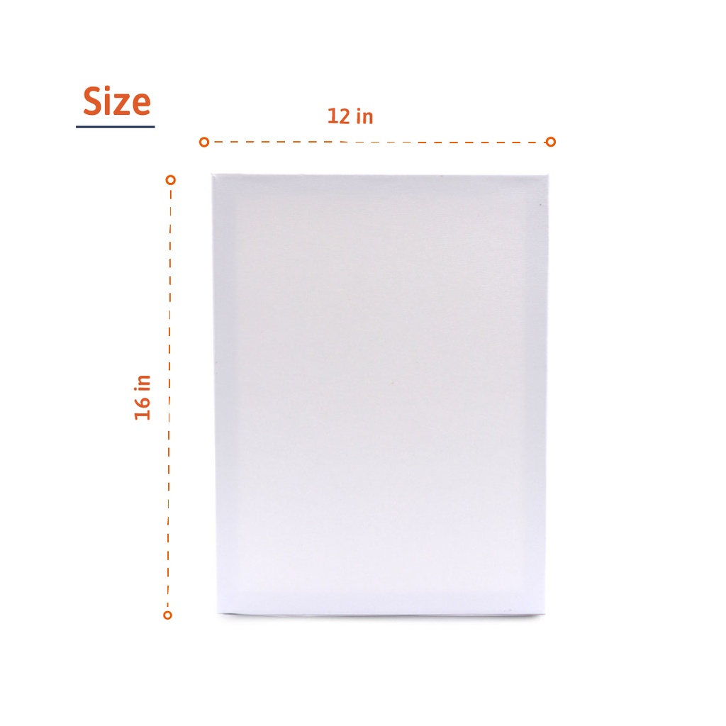 CANVAS, STRETCHED, 12X16", 100% COTTON, 280 G/M² , PACK OF 4 PIECES