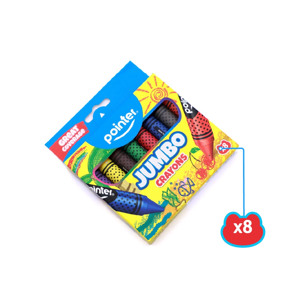CRAYONS, JUMBO, SET OF 8 COLORS