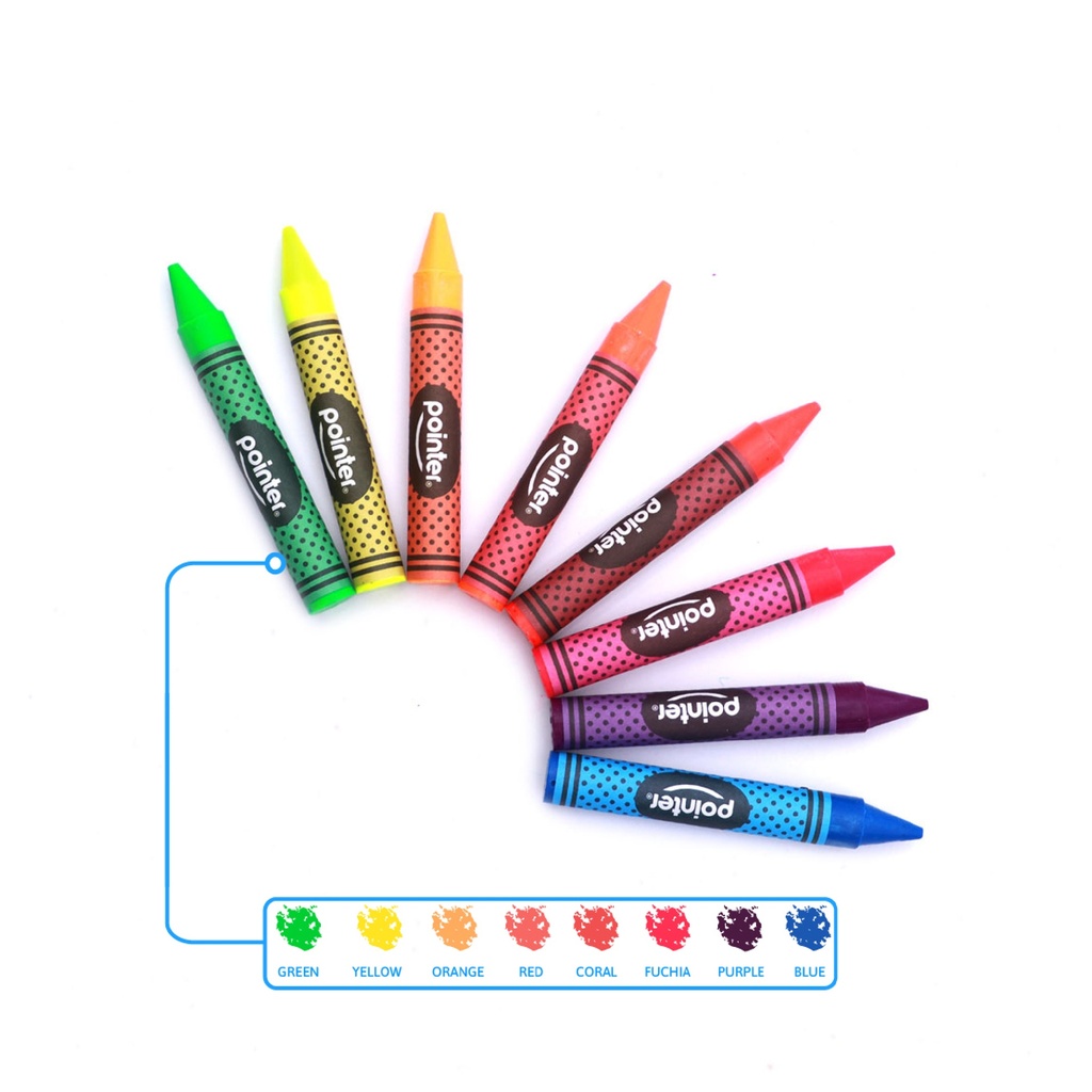 CRAYONS, JUMBO, NEON, SET OF 8 COLORS