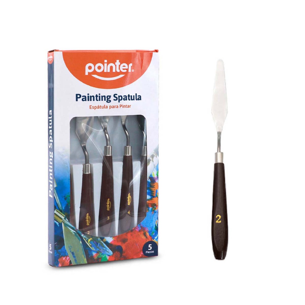 PALETTE KNIFE SET OF WOODEN HANDLES - SET OF 5 PIECES 