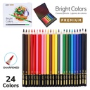 COLORED PENCILS, PREMIUM ARTIST, METAL BOX, SET OF 24 COLORS