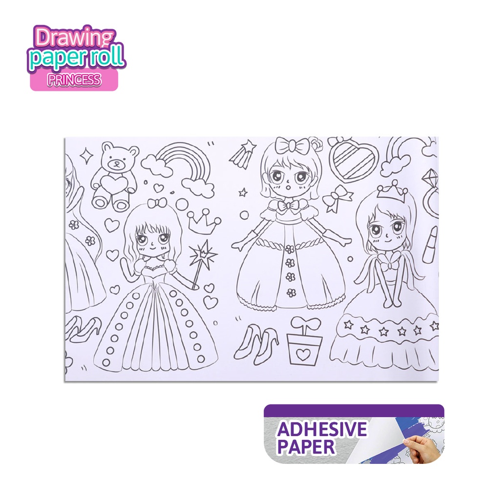 DRAWING PAPER ROLL, STICKY , FOR CHILDREN, 29.7X300 CM, 100 GSM, 1 ROLL