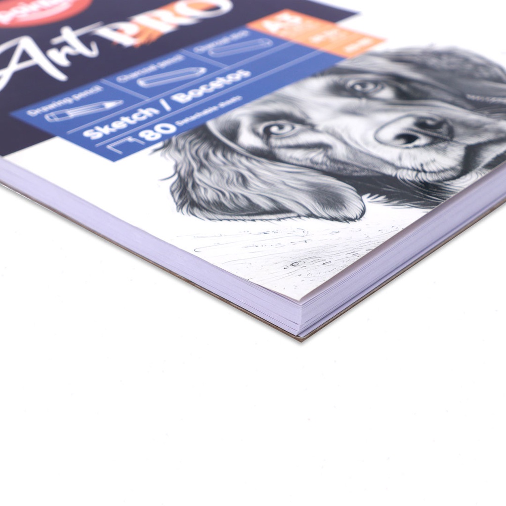 SKETCH PAD, 11.7X 16.5", A3, TOP SPIRAL BOUND, 80 DETACHABLE SHEETS, 100 G/M², 1 PIECE