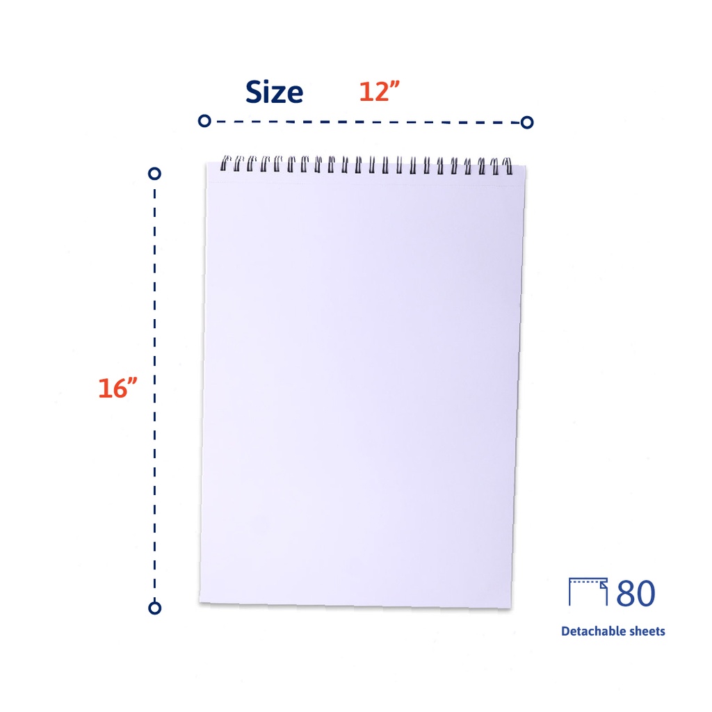 SKETCH PAD, 11.7X 16.5", A3, TOP SPIRAL BOUND, 80 DETACHABLE SHEETS, 100 G/M², 1 PIECE