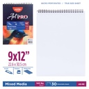 MIXED MEDIA PAD, 9X 12", TOP SPIRAL BOUND,  30 DETACHABLE SHEETS, 300 G/M² 1 PIECE