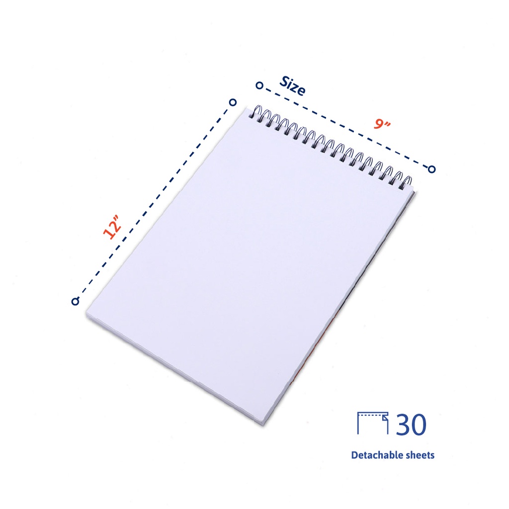MIXED MEDIA PAD, 9X 12", TOP SPIRAL BOUND,  30 DETACHABLE SHEETS, 300 G/M² 1 PIECE