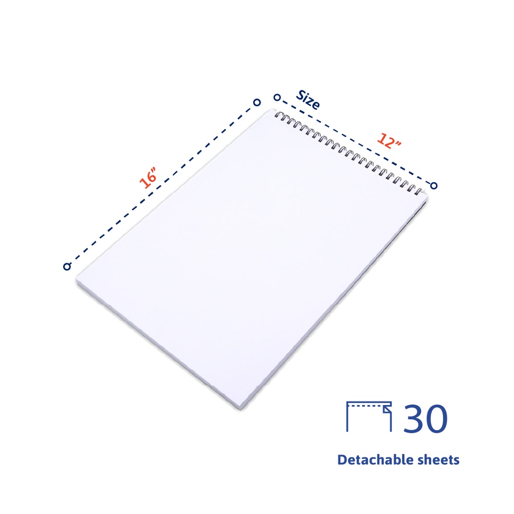 MIXED MEDIA, PAD , 11.7X 16.5", A3,  TOP SPIRAL BOUND, 30 DETACHABLE SHEETS, 300 G/M²,1 PIECE