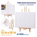 CANVAS AND TABLE EASEL, 100% COTTON, 280 G/M² , 12X16" , 1 PIECE