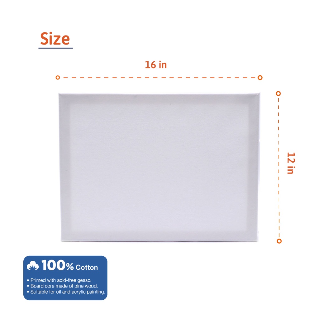 CANVAS AND TABLE EASEL, 100% COTTON, 280 G/M² , 12X16" , 1 PIECE
