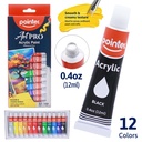 ACRYLIC PAINT, 12ML/0.4 OZ EACH, SET OF 12 COLORS