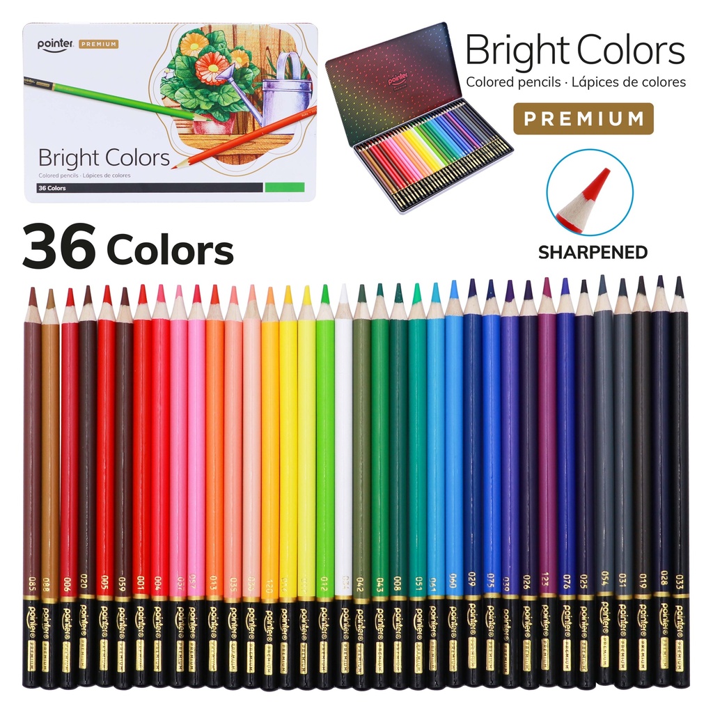 COLORED PENCILS, PREMIUM ARTIST, METAL BOX, SET OF 36 COLORS