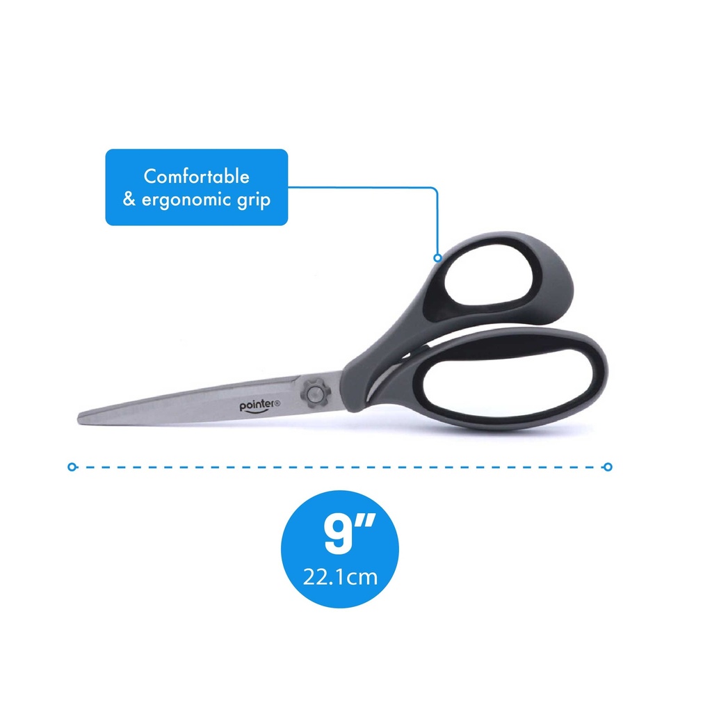 SCISSORS, MULTI-PURPOSE, BLACK, 9", 1 PIECE 