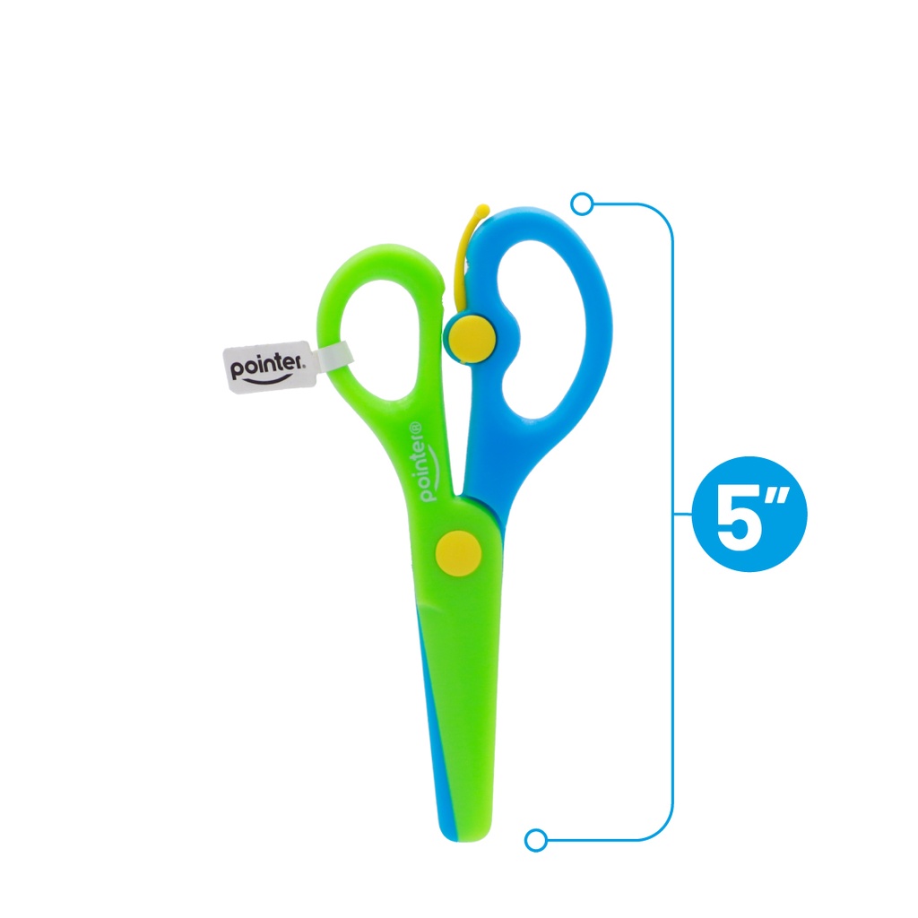 SCHOOL SCISSORS, SAFETY, PLASTIC, 5", BOX OF 24 PIECES