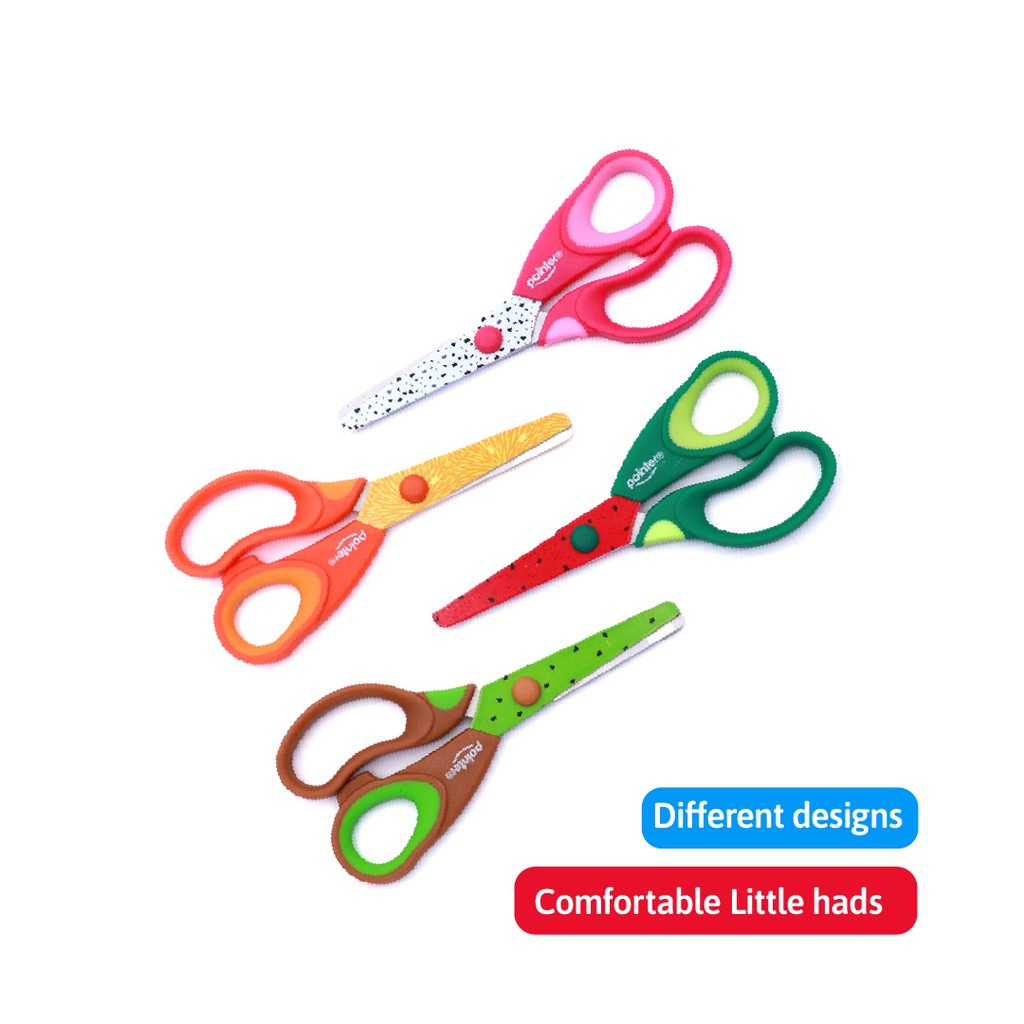 SCHOOL SCISSORS, FRUITS DECORATED BLADE, 5.25", 1 PIECE 