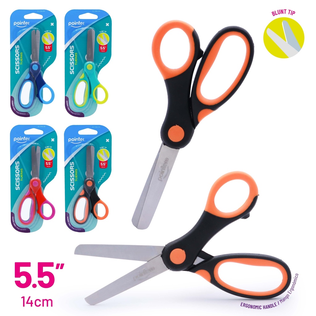 SCHOOL SCISSORS, COLORED HANDLE, 5.5", 1 PIECE 