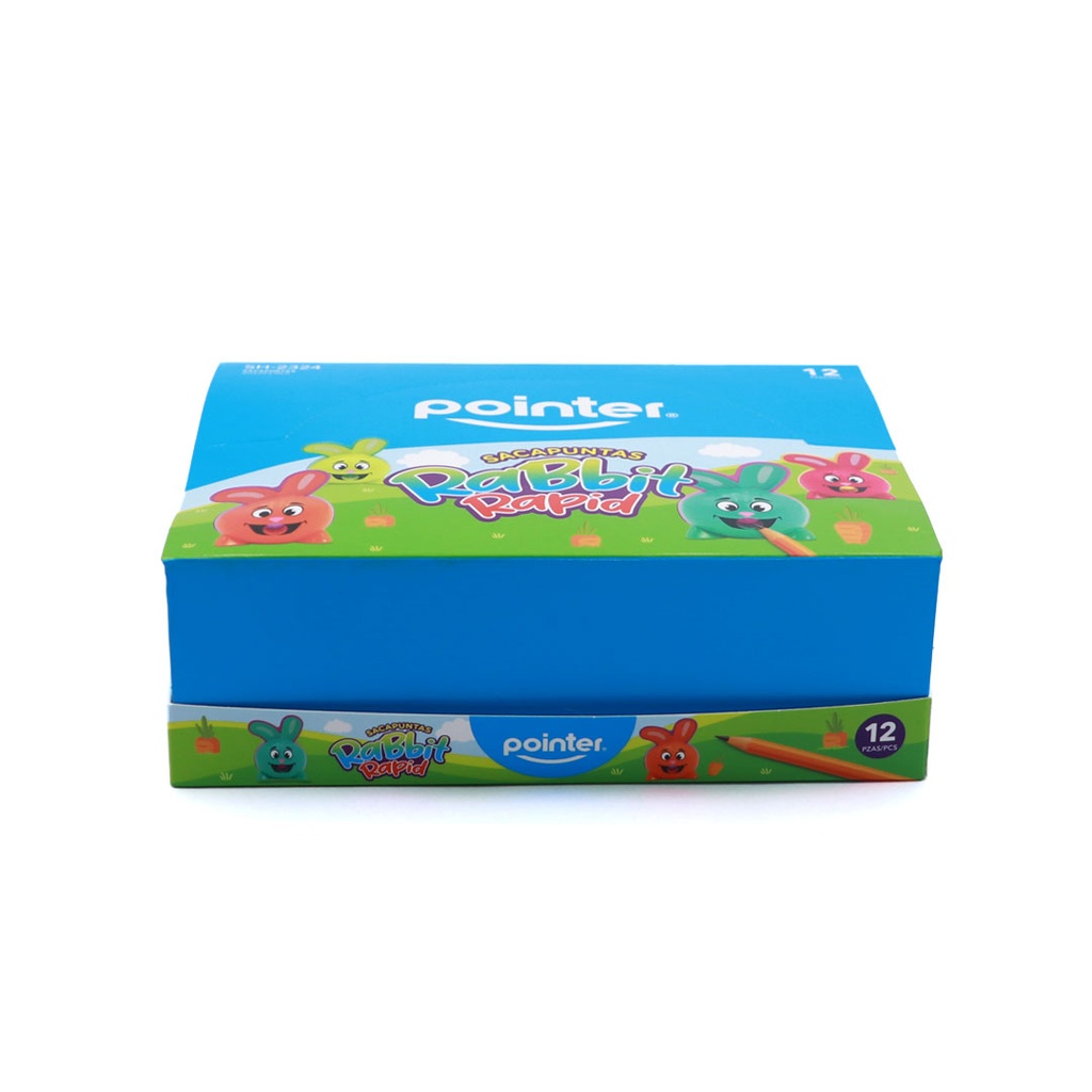 PENCIL SHARPENERS, ONE HOLE, RABBIT-SHAPED,  BOX OF 12 PIECES