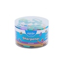 PENCIL SHARPENERS, ONE HOLE, COMPACT, PASTEL COLORED, JAR OF 48 PIECES