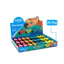 PENCIL SHARPENERS, ONE HOLE, MOTORCYCLE-SHAPED, BOX OF 24 PIECES