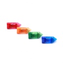 PENCIL SHARPENERS, ONE HOLE, TRIANGULAR, WITH ERASER AND DISPOSAL CONTAINER, BOX OF 24 PIECES