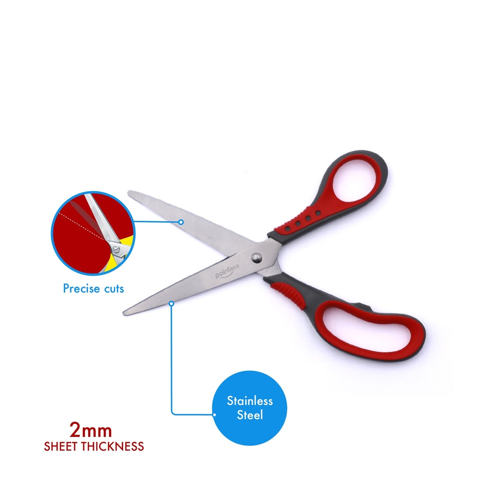 SCISSORS, MEGA COMFORT, COLORFUL, 8.5", 2MM BLADE THICKNESS, 1 PIECE 