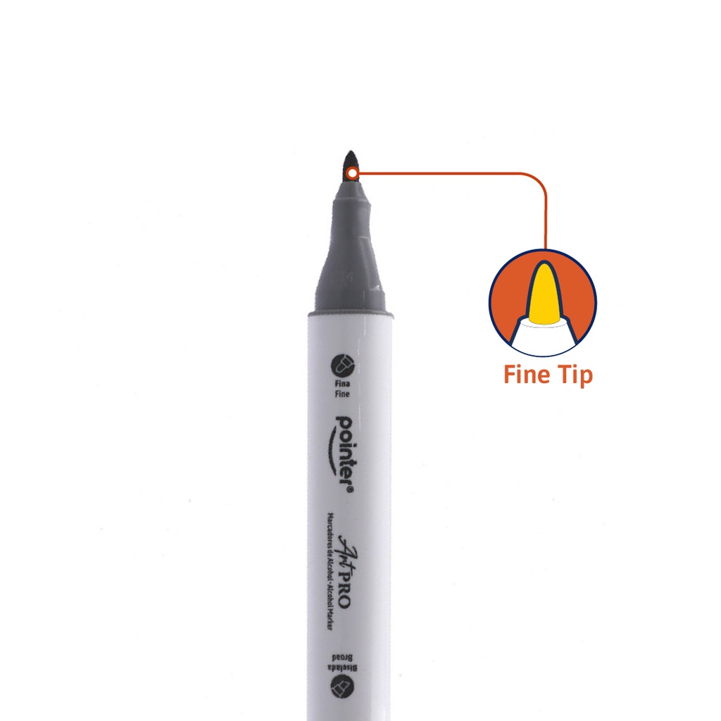 DUAL TIP ALCOHOL-BASED INK MARKERS WITH PLASTIC CASE, SET OF 24 COLORS 