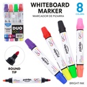 WHITEBOARD MARKERS, ROUND DOUBLE TIP, SET OF 4 PIECES