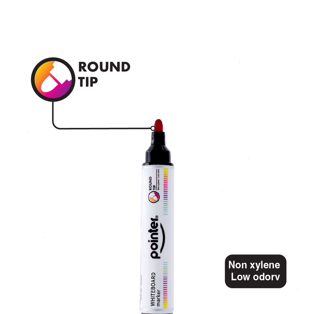 WHITEBOARD MARKERS, ROUND DOUBLE TIP, SET OF 4 PIECES