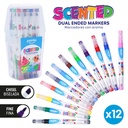 DUAL TIP MARKERS, SCENTED , FOR CHILDREN, SET OF 12 PIECES