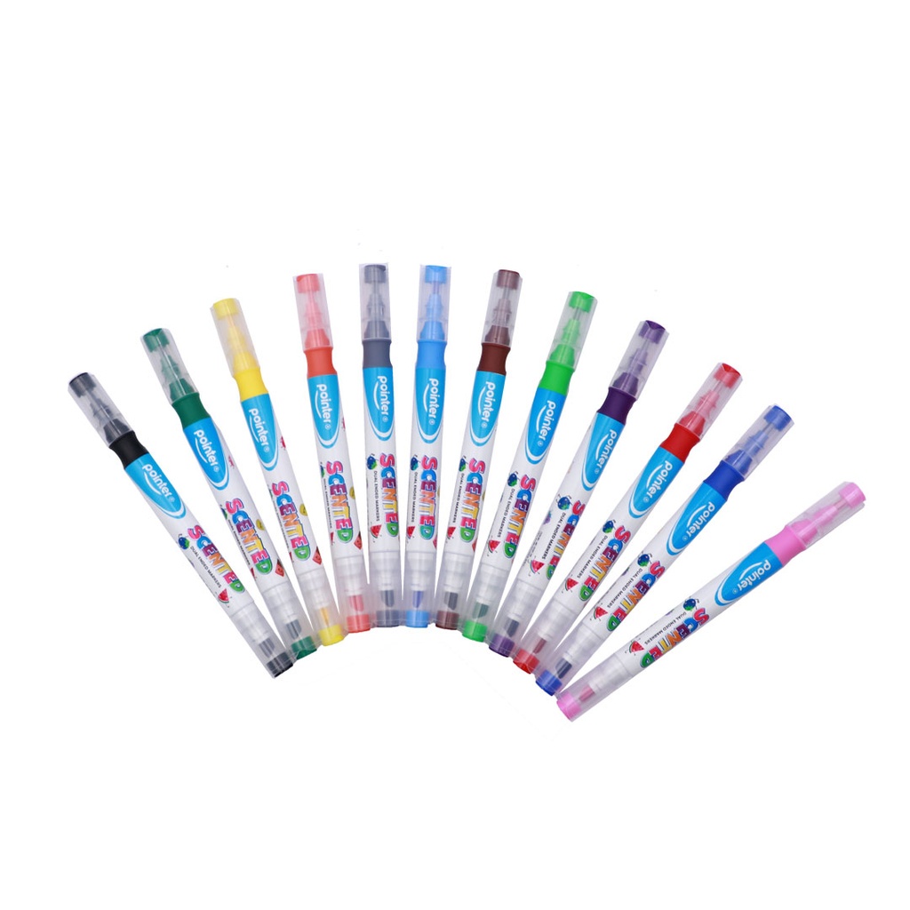DUAL TIP MARKERS, SCENTED , FOR CHILDREN, SET OF 12 PIECES