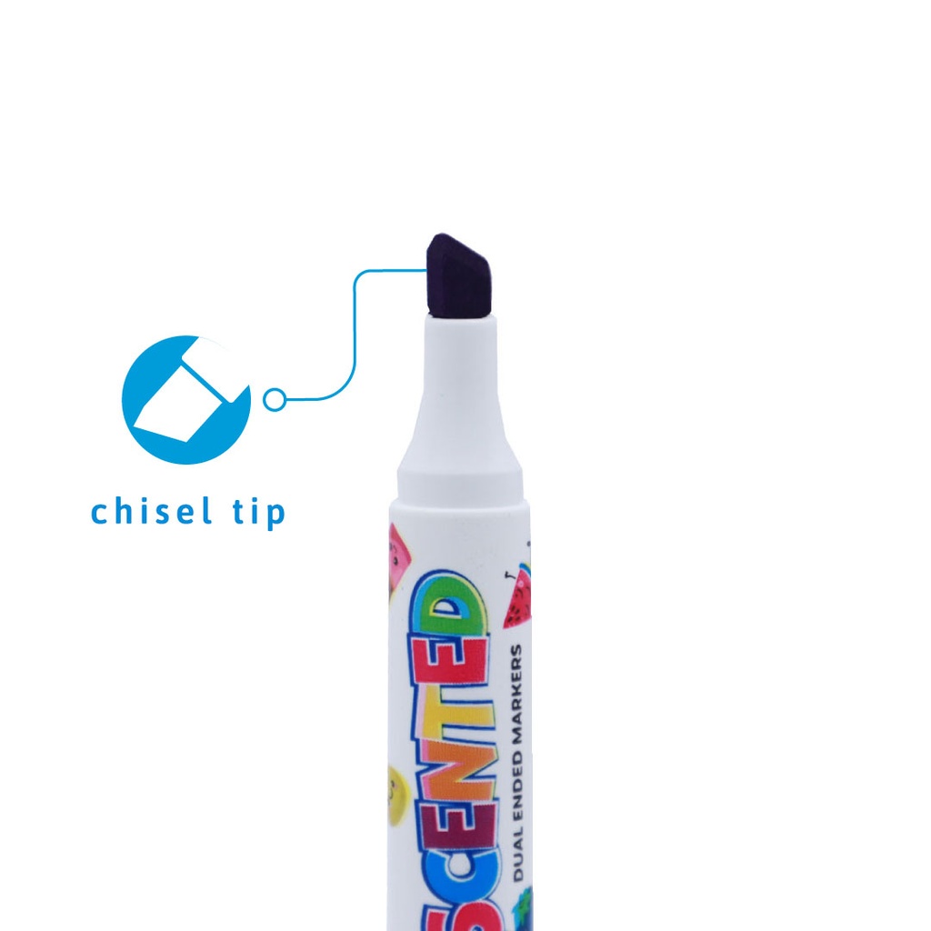 DUAL TIP MARKERS, SCENTED , FOR CHILDREN, SET OF 12 PIECES