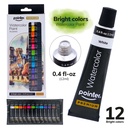 WATERCOLOR PAINT, 12ML/0.4 OZ EACH, SET OF 12 COLORS