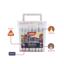 DUAL TIP ALCOHOL-BASED INK MARKERS WITH PLASTIC CASE, SET OF 48 COLORS 