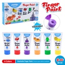 FINGER PAINT, WASHABLE, 2OZ EACH, SET OF 6 COLORS