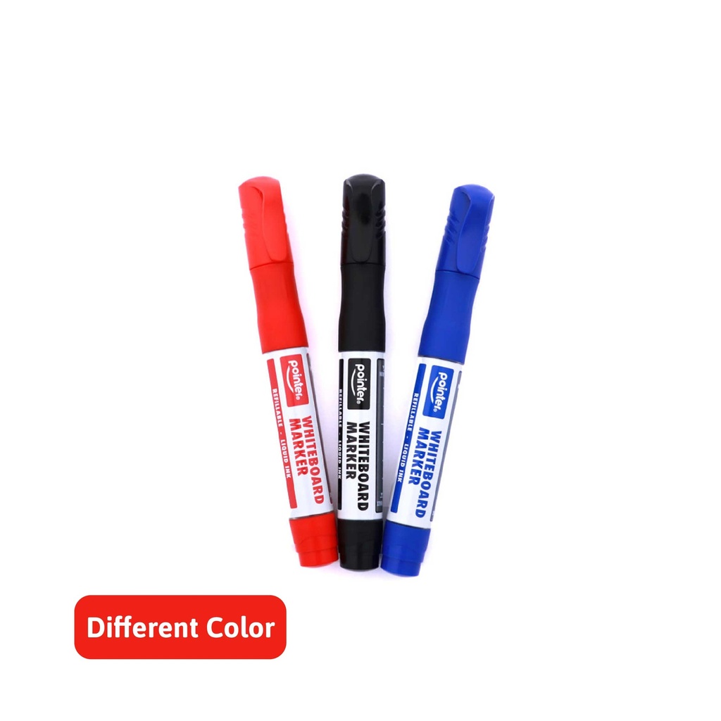 WHITEBOARD MARKERS, REFILLABLE, LIQUID INK, BLACK, BLUE, AND RED COLOR, CHISEL TIP, SET OF 3 PIECES