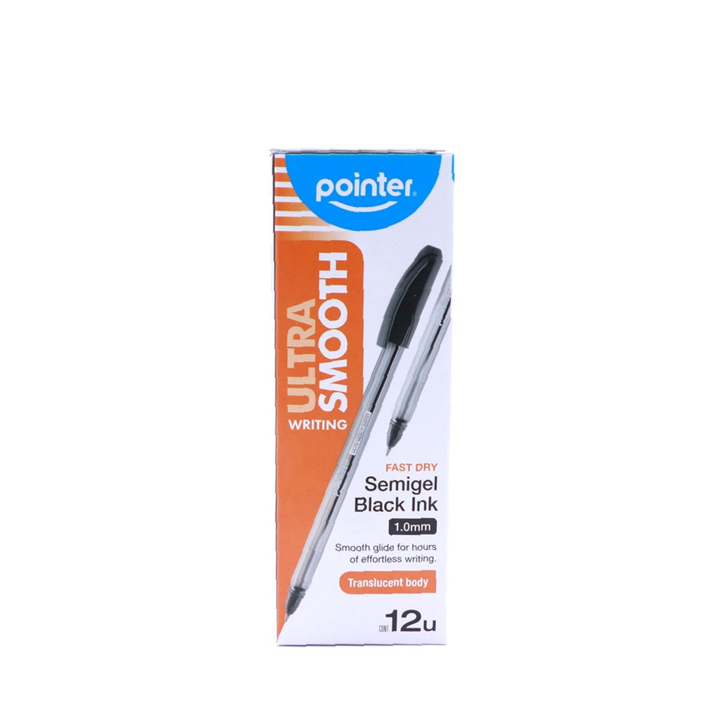 PENS, ULTRA SMOOTH, SEMI-GEL, BALLPOINT, BLACK COLOR, 1.0 MM, BOX OF 12 PENS