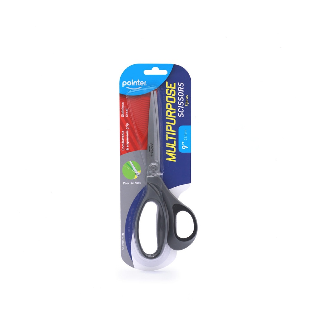 SCISSORS, MULTI-PURPOSE, BLACK, 9",