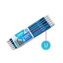 WOODEN PENCILS, COLORFUL STRIPS, HEXAGONAL BODY, HB #2, Box of 12 SETS OF 12 PENCILS