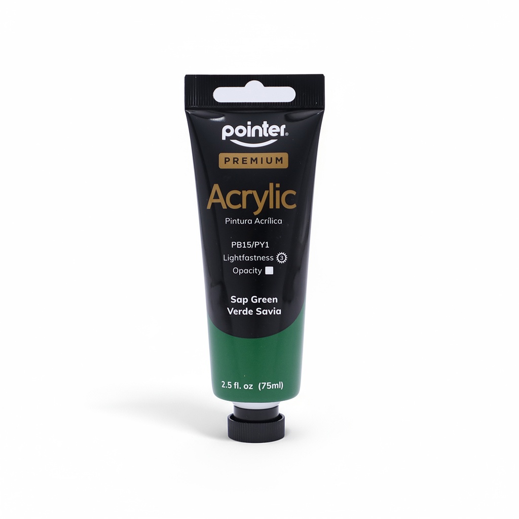 PREMIUM ACRYLIC PAINT, SAP GREEN, 75 ML (2.53 OZ),