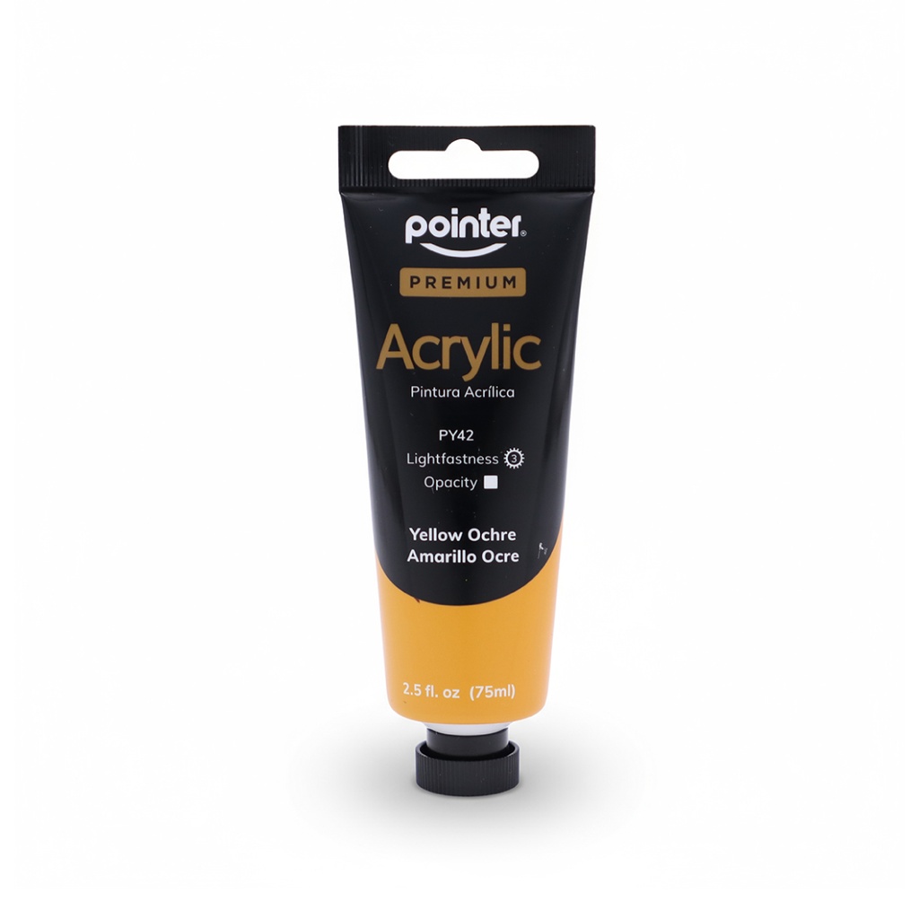 PREMIUM ACRYLIC PAINT, YELLOW OCHRE, 75 ML (2.53 OZ),