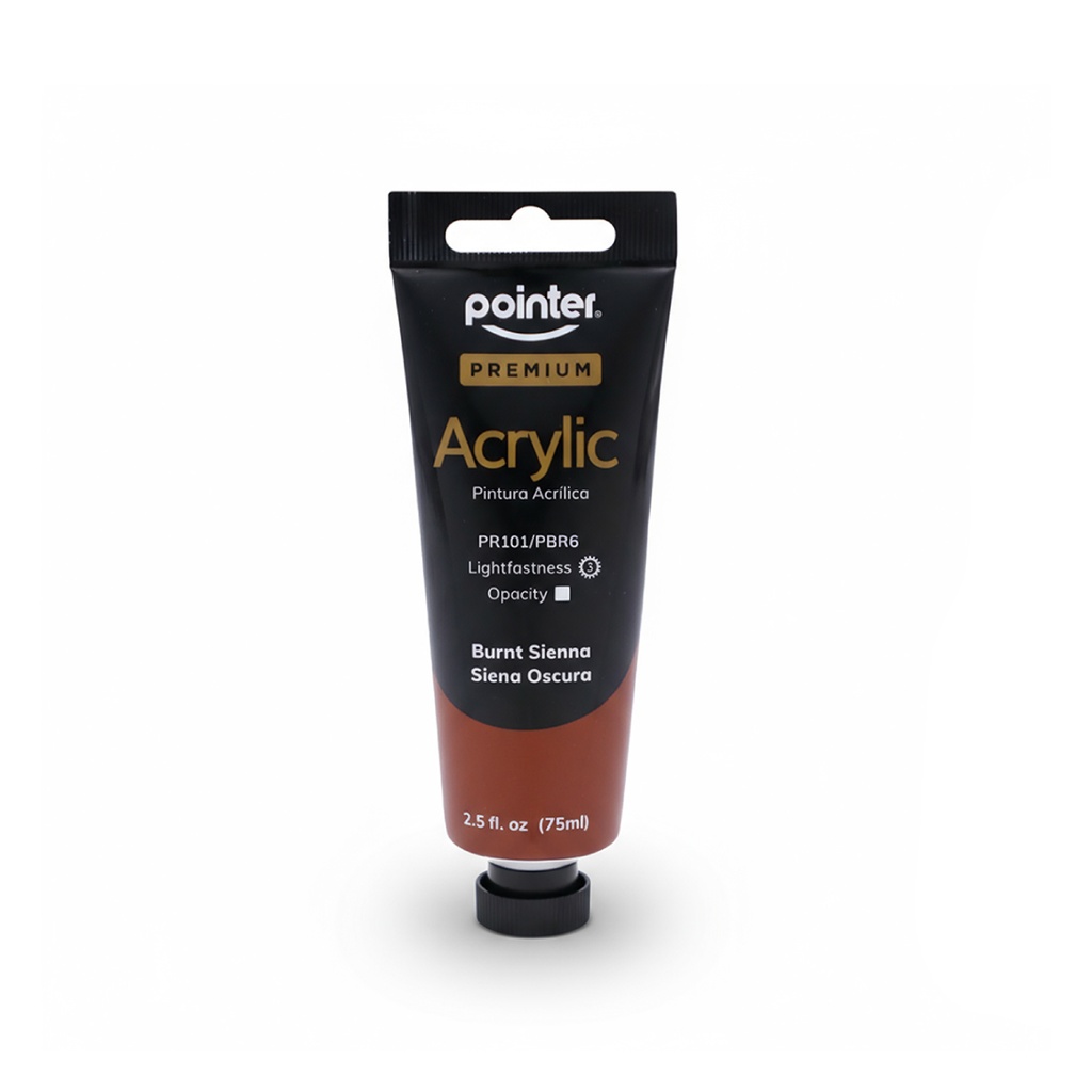 PREMIUM ACRYLIC PAINT, BURNT SIENNA, 75 ML (2.53 OZ),