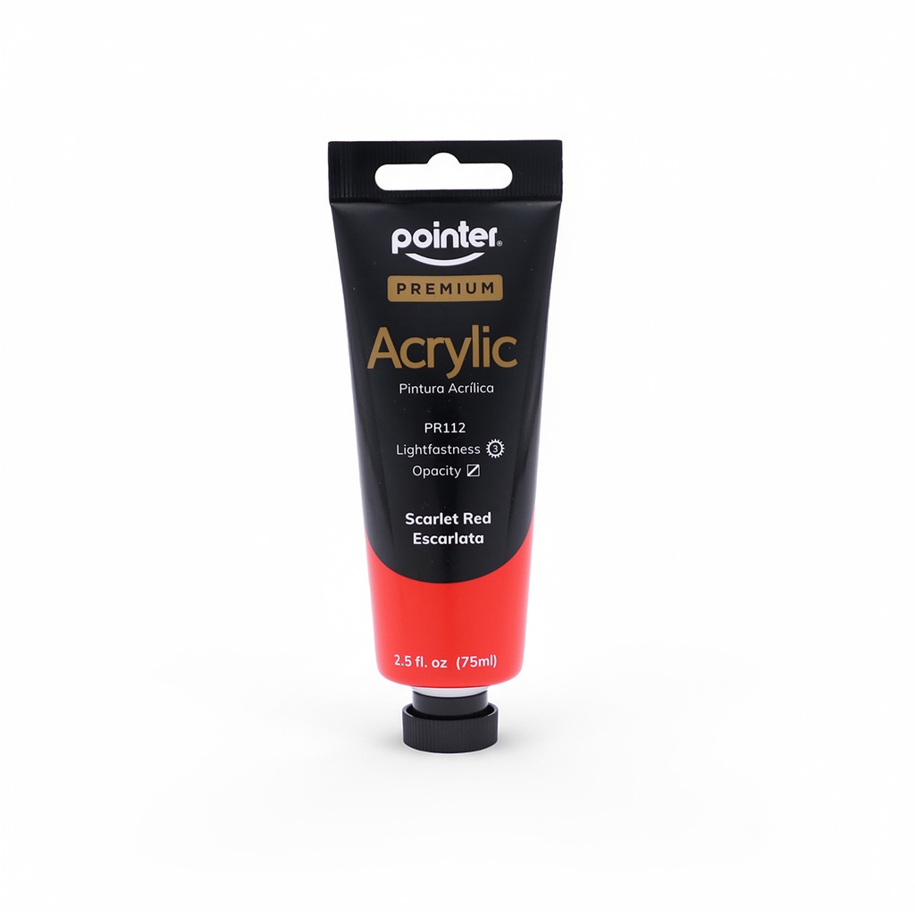 PREMIUM ACRYLIC PAINT, SCARLET RED, 75 ML (2.53 OZ),