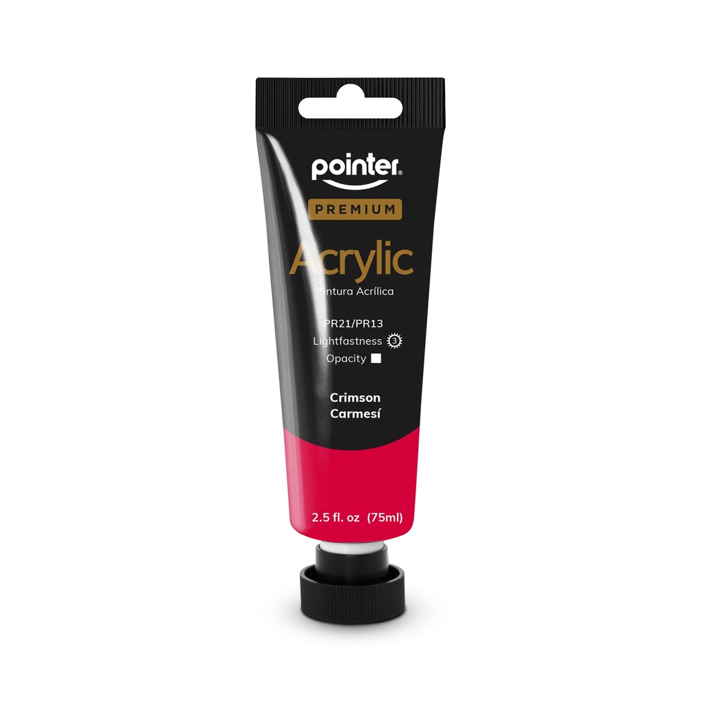 PREMIUM ACRYLIC PAINT, CRIMSON RED, 75 ML (2.53 OZ),