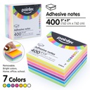 STICKY NOTES, 3X3",7 NEON COLORS, SET OF 400 SHEETS 